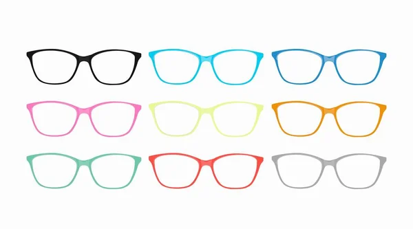 Diferentes marcos de gafas de color. — Archivo Imágenes Vectoriales