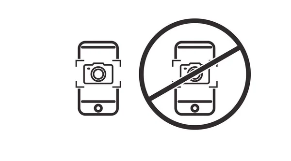 相机电话图标设置 带摄像头标志的手机的矢量隔离图解 — 图库矢量图片