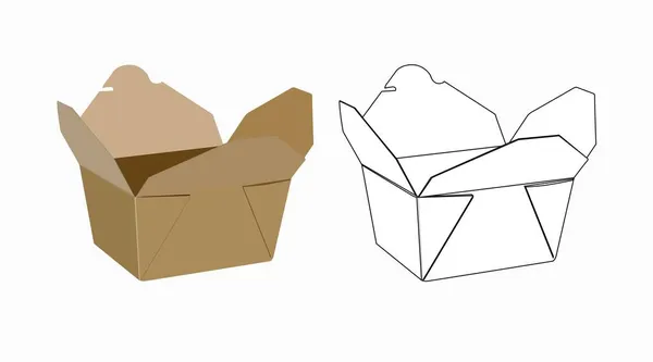 Πάρε Κουτί Διανυσματικό Απομονωμένο Σύνολο Από Κουτιά Take Away — Διανυσματικό Αρχείο