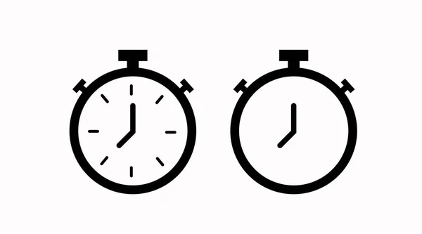 Iconos Línea Tiempo Reloj Aislados Vectoriales Conjunto Iconos Lineales Vectoriales — Vector de stock