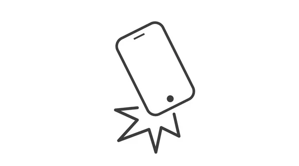 Smartphone Breaking Icon Vektorové Izolované Ploché Ilustrace — Stockový vektor