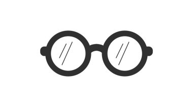 Gözlük Simgesi. Vektör izole edilebilir siyah beyaz illüstrasyon