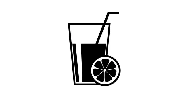 Juice Glass Ikon Vektor Lapos Szerkeszthető Fekete Fehér Illusztráció Egy — Stock Vector