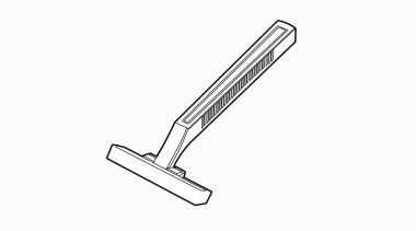 Ustura Simgesi. Vektör, bir jiletin siyah beyaz çizimini izole etti