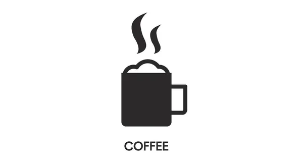 Kahve Kupası Ikonu Siyah Beyaz Izole Edilmiş Kahve Fincanı — Stok Vektör