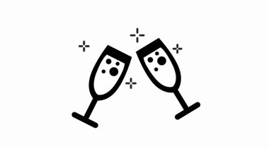 Tost Gözlüğü Simgesi. Gözlüklü tostun basit düzenlenebilir görüntüsü