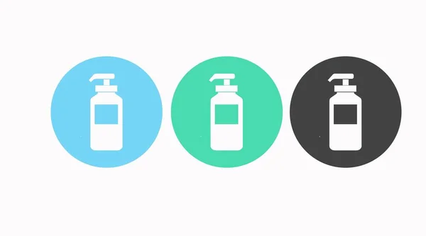 Vector Isolated Hydroalcoholic Gel Bottles Set Icons Hands Sanitizer Icon — 스톡 벡터