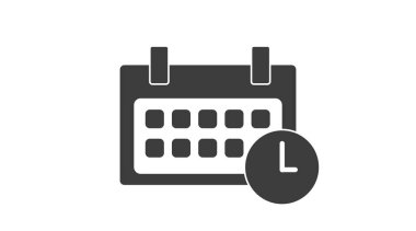 Takvim simgesi. Bir Takvimin İzole Edilmiş Siyah ve Beyaz ResmiComment