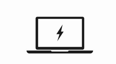 Laptop Simgesini Yüklüyor. Vektör izole edilebilir düz illüstrasyon