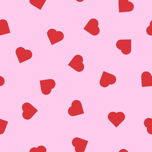 Hearts Pink Pattern Seamless Pattern Background Red Hearts — Stock Vector