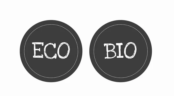 Bio Och Eco Etikett Eller Märken Vektor Isolerad Platt Redigerbar — Stock vektor