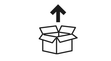Box and Arrow Icon. Vector isolated flat editable black and white icon