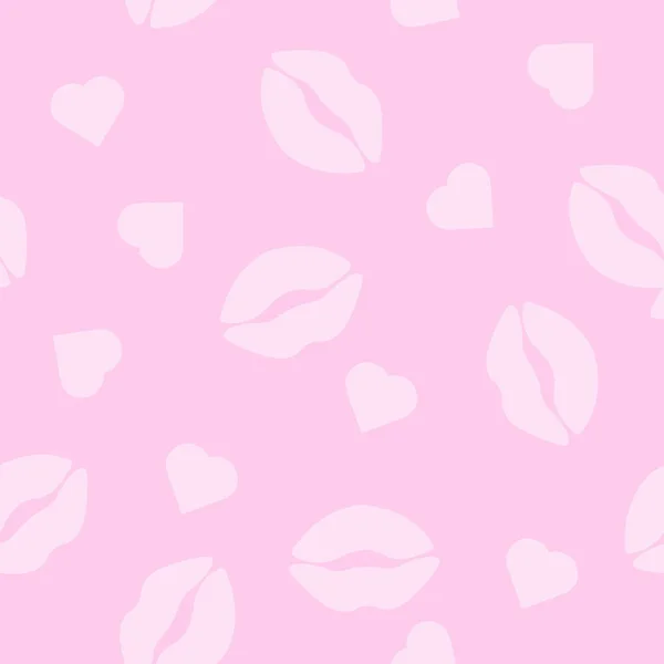 Kisses Hearts Seamless Pattern Vecctor Seamless Pattern Background — Vector de stock