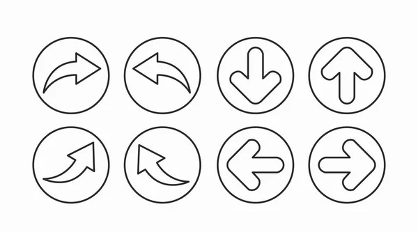 Arrows Icon Set Ilustrações Editáveis Planas Isoladas Vetoriais — Vetor de Stock