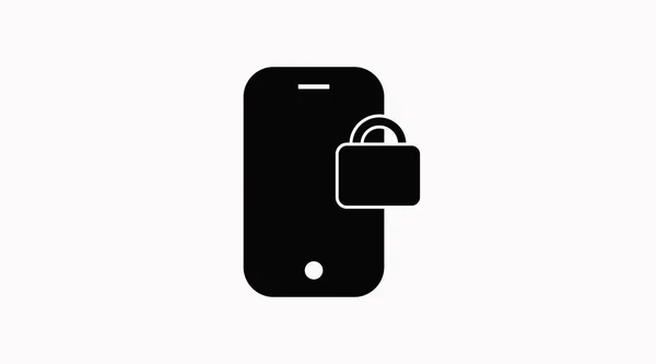 Mobile Locked Icon Vektorisolierte Illustration Eines Mobiltelefons Und Eines Padlook — Stockvektor