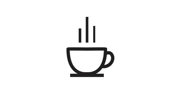 コーヒーカップアイコン 黒と白のコーヒーイラストの分離カップ — ストックベクタ