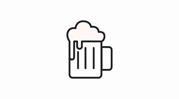 Bira Simgesi Bir Bira Kavanozunun Düzenlenebilir Görüntüsünü Izole — Stok Vektör