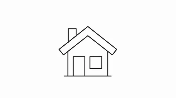 Icono Casa Vector Editable Lineal Ilustración Blanco Negro Una Casa — Vector de stock