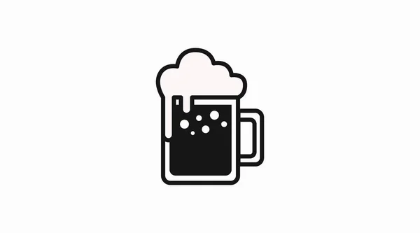 Icona Della Birra Vettore Isolato Illustrazione Modificabile Barattolo Birra — Vettoriale Stock