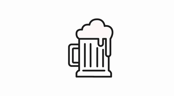 Bier Ikone Vektorisolierte Editierbare Illustration Eines Bierglases — Stockvektor