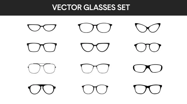 Ilustración Aislada Vectorial Conjunto Marcos Gafas Set Monturas Gafas — Vector de stock