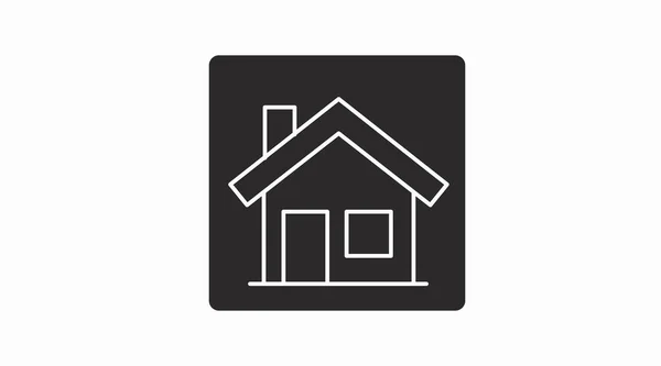 房子的图标 房屋的可编辑线性黑白插图 — 图库矢量图片