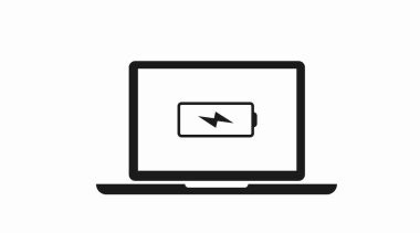 Laptop Simgesini Yüklüyor. Vektör izole edilebilir düz illüstrasyon