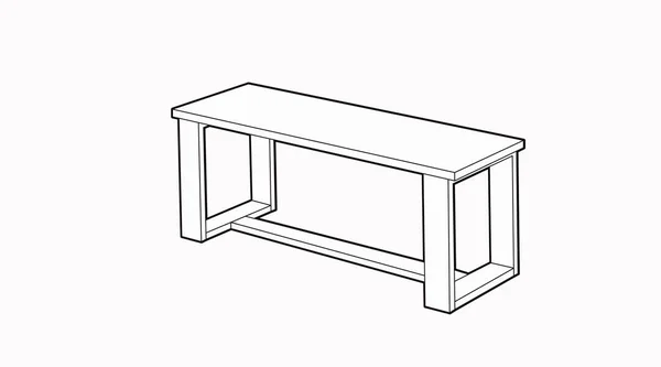 Holzbank Vorhanden Vector Schwarz Weiß Isolierte Flache Editierbare Illustration Einer — Stockvektor