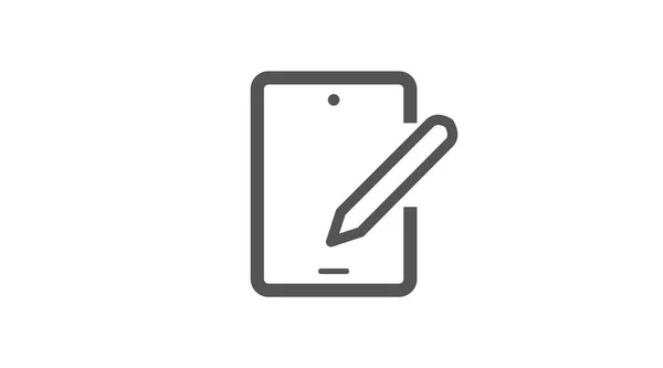 Tablet Pencil Icon Ilustración Editable Aislada Vectorial — Archivo Imágenes Vectoriales