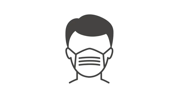 Icono Máscara Facial Ilustración Lineal Editable Aislada Vectorial — Archivo Imágenes Vectoriales