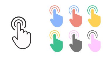 Simge Ayarına tıklayın. Farklı renk vektör düzenlenebilir illüstrasyonların vektör kümesi