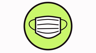 Yüz maskesi işareti. Yüz maskesi için vektör yuvarlak düzenlenebilir izole simge