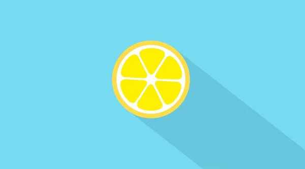 Ikon Lemon Vecor Datar Diisolasi Ilustrasi Lemon Dengan Bayangan - Stok Vektor