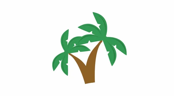 Icono Palmera Ilustración Editable Plana Aislada Vectorial Dos Palmeras — Vector de stock