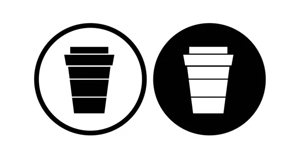 咖啡杯图标设置 咖啡杯的一组矢量黑色广告白色插图 — 图库矢量图片