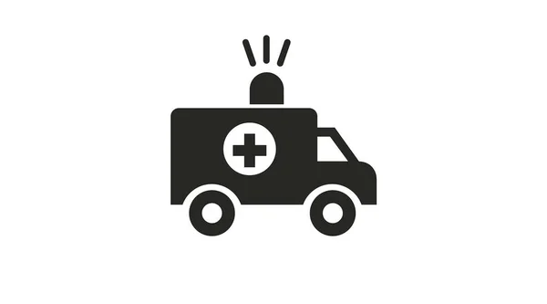 Ambulansikon Vektor Isolerad Redigerbar Svart Och Vit Illustration — Stock vektor