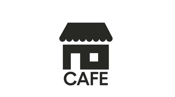Cafe Icon Vector Isolated Editable Black White Illustration — Stock Vector