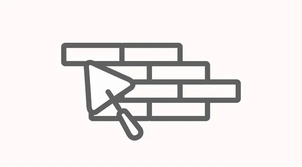 Ziegelbau Oder Bausymbole Vektor Flache Isolierte Illustration — Stockvektor