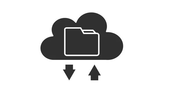 文件云图标 带有文件夹和箭头的云的向量隔离可编辑的图解 — 图库矢量图片