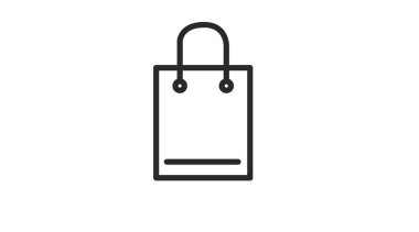 Alışveriş Torbası Simgesi. Vektör izole doğrusal illüstrasyon