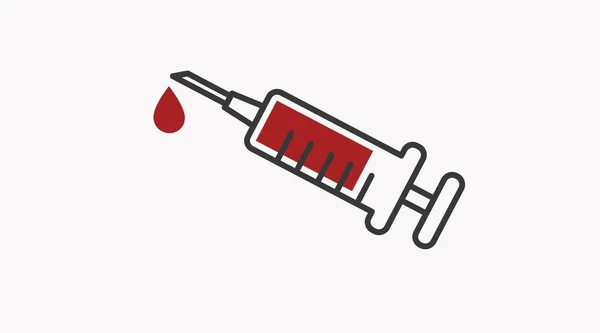 Syringe Blood Icon Vector Isolated Editable Flat Illustration Syringe Blood — Stock Vector