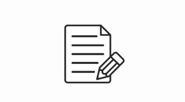 Kağıt ve kalem ikonu. Vektör düz düzenlenebilir illüstrasyon