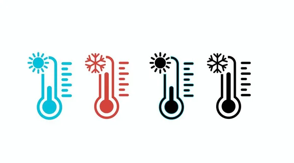 Thermometer Icon Set Vector Isolated Editable Set Thermometer Illustrations — Stock Vector