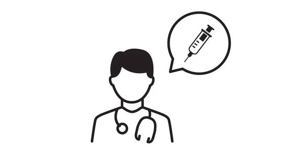 Doctor Vaccine Icon Ilustración Editable Aislada Vectorial — Vector de stock
