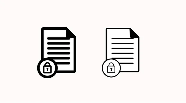 加密文件图标集 矢量孤立的可编辑平面插图 — 图库矢量图片