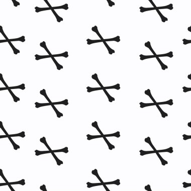 Kemik deseni. Kemikli yalıtılabilir semaless desen veya arkaplan vektörü