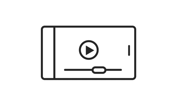 Okostelefon Videó Ikon Vektor Elszigetelt Szerkeszthető Lineáris Illusztráció — Stock Vector