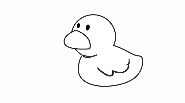 Duck Vector Illustration Linear Vector Editable Illustration Child Duck Ilustrações De Stock Royalty-Free