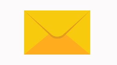 Zarf İllüstrasyonu. Bir zarfın vektör izole düz düzenlenebilir illüstrasyonu