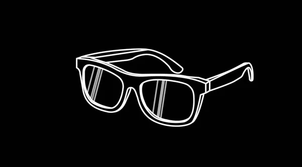 Vektor Izoloval Ilustraci Slunečních Brýlí Černobílé Sluneční Brýle — Stockový vektor